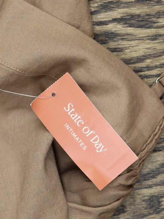 Brown State Of Day 2 Pc Sleeveless Pajama Set Linen Blend Natural M Sz M main image 8